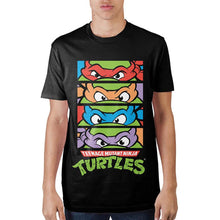 Load image into Gallery viewer, Teenage Mutant Ninja Turtles 4 Panel Black T-Shirt